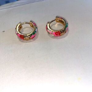 Floral gold hoops from target. Worn once. Very good condition